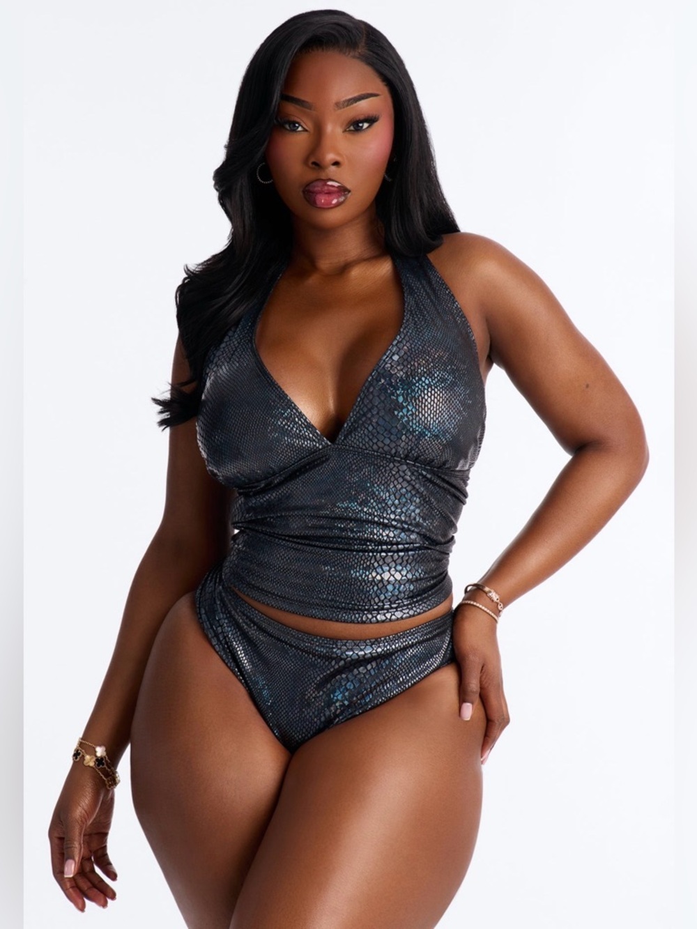 Fashion Nova Snake-Print Tankini NWT